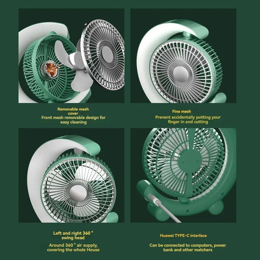 Ventilador Lámpara RGB Recargable